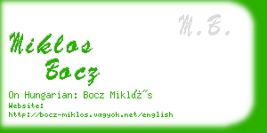miklos bocz business card